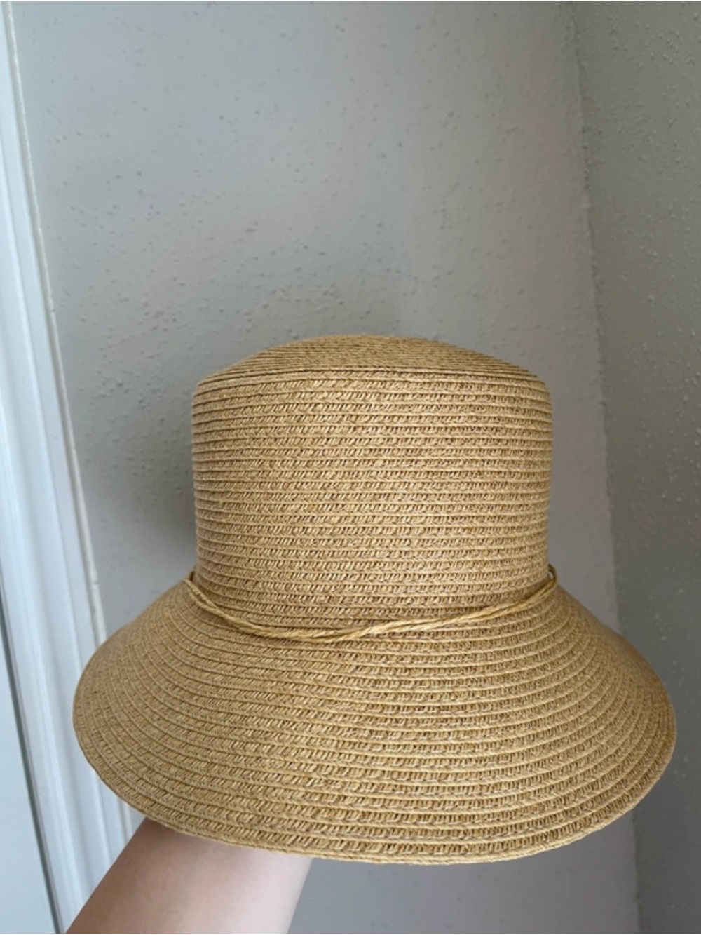 Kelly & Katie Mustard Straw Bucket Hat with Tie Band - Picture 3 of 4
